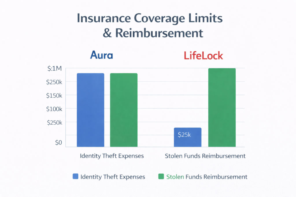 Aura vs LifeLock: Insurance coverage comparison: Aura vs LifeLock
