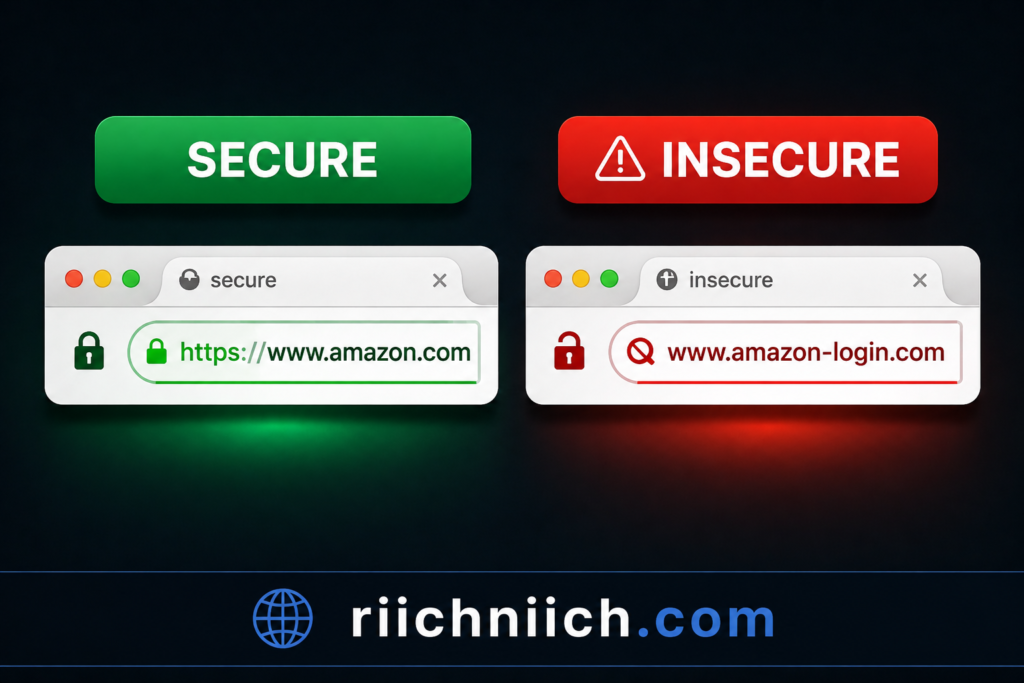 how hackers get your personal data: Secure vs insecure website comparison
