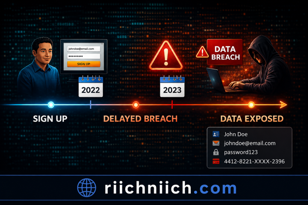 how hackers get your personal data: Data breach timeline infographic