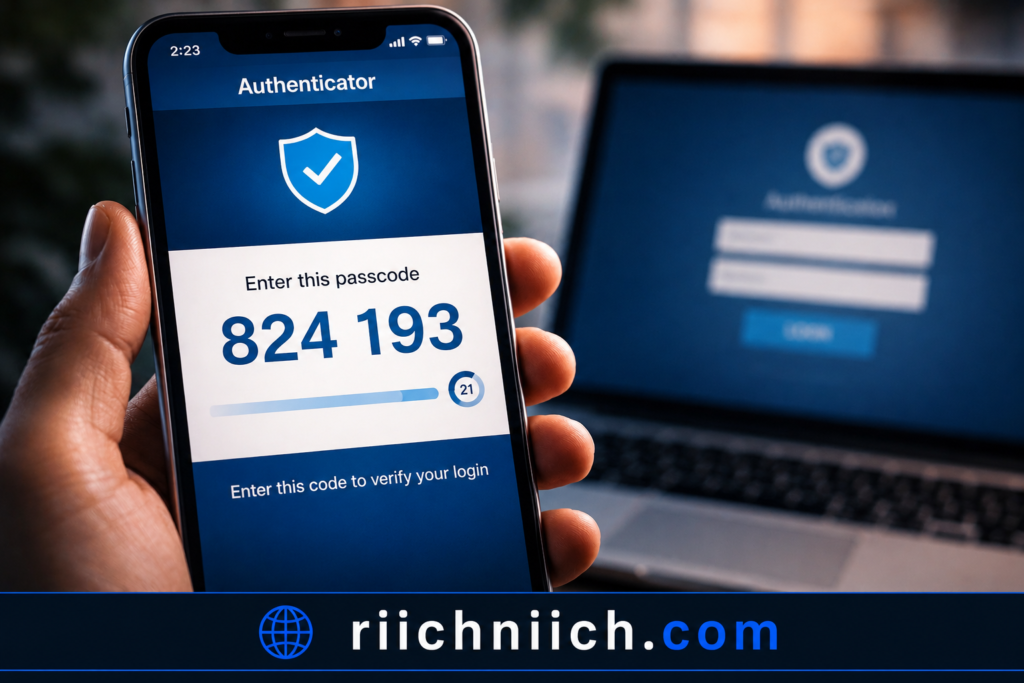 how hackers get your personal data: Authenticator code on smartphone screen