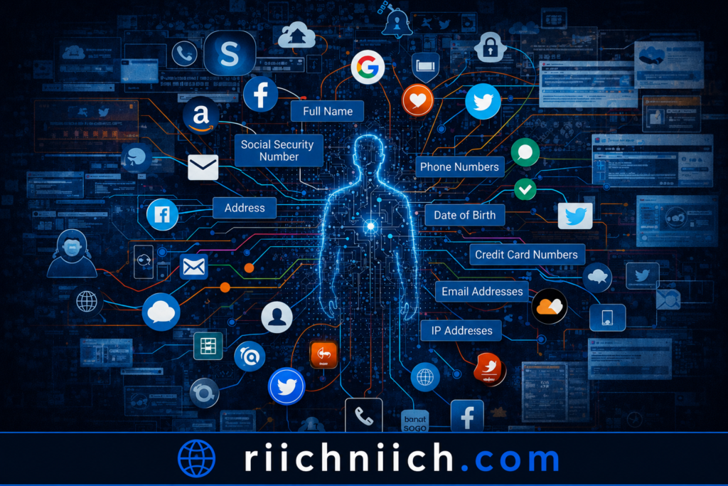 how hackers get your personal data: Digital identity and data privacy infographic