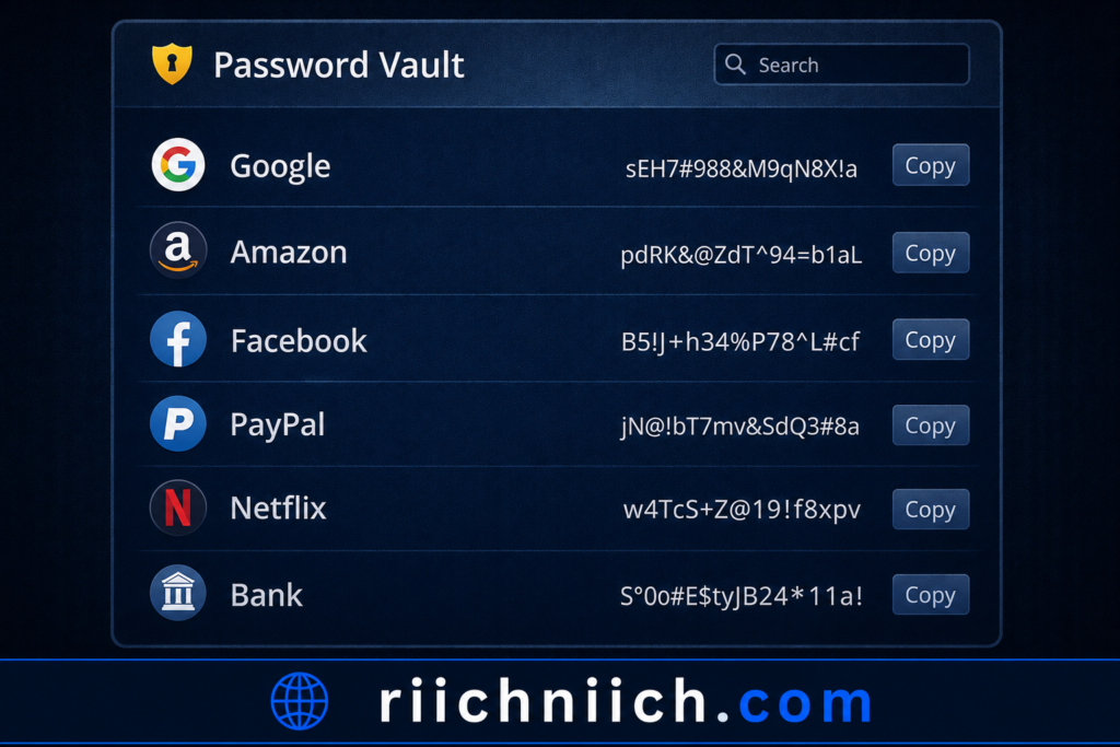 how hackers get your personal data: Password vault app interface design