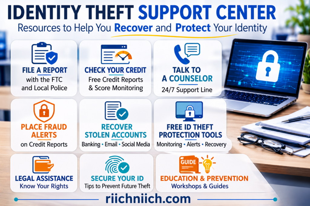 what to do immediately if your identity is stolen: Identity theft recovery support resources