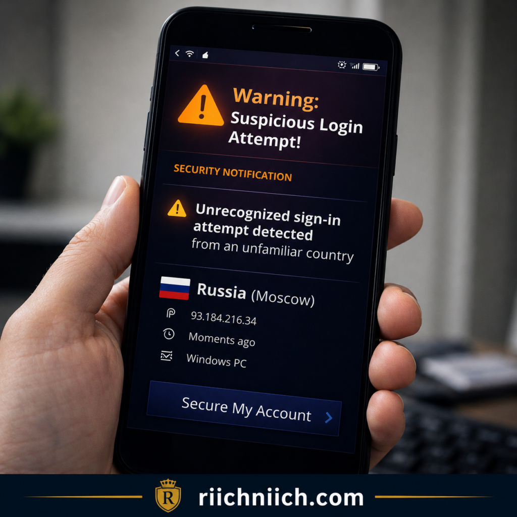 13 warning signs someone stole your identity: Suspicious login warning on smartphone