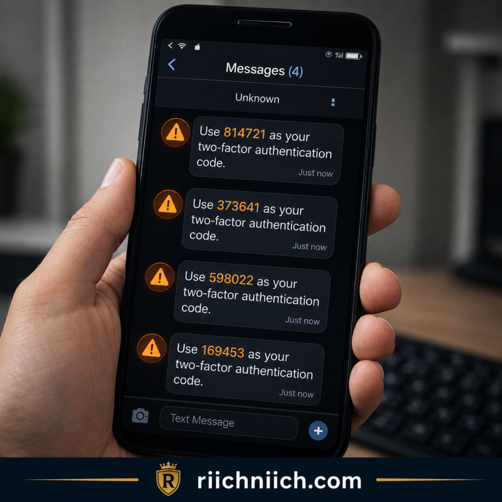 13 warning signs someone stole your identity: Smartphone with authentication codes displayed