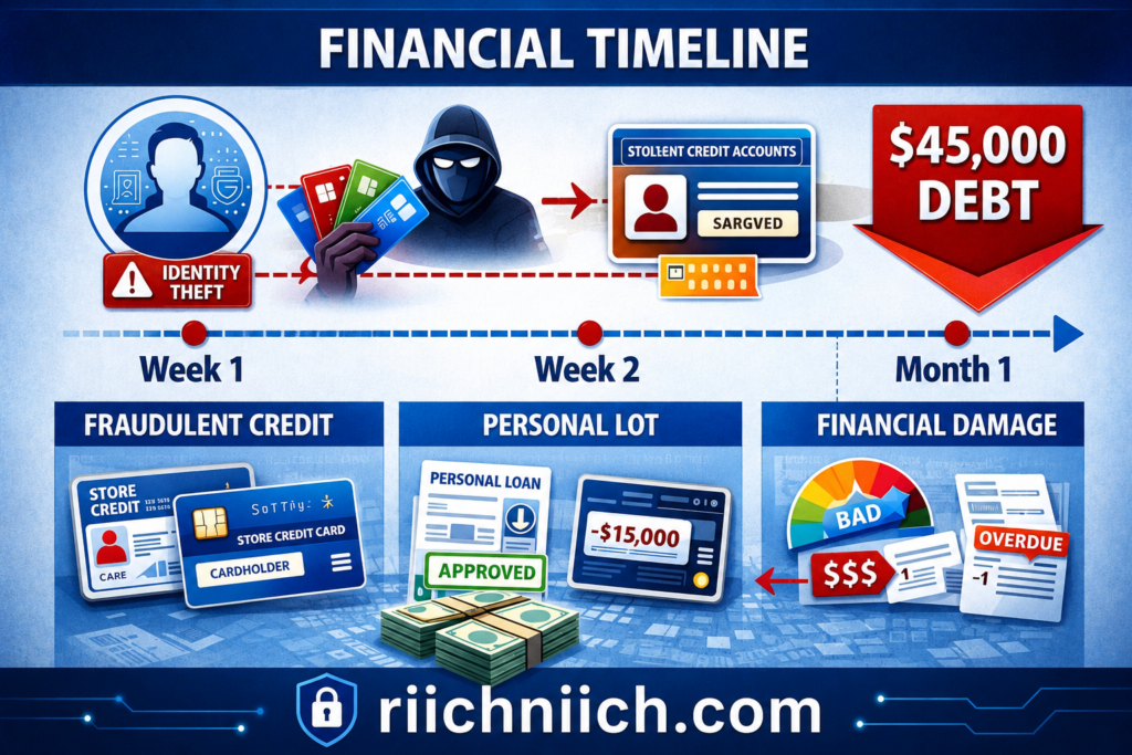 how identity theft happens: Financial fraud timeline breakdown