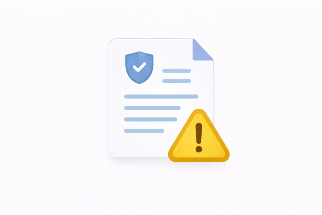 Aura vs LifeLock: Caution document icon with shield