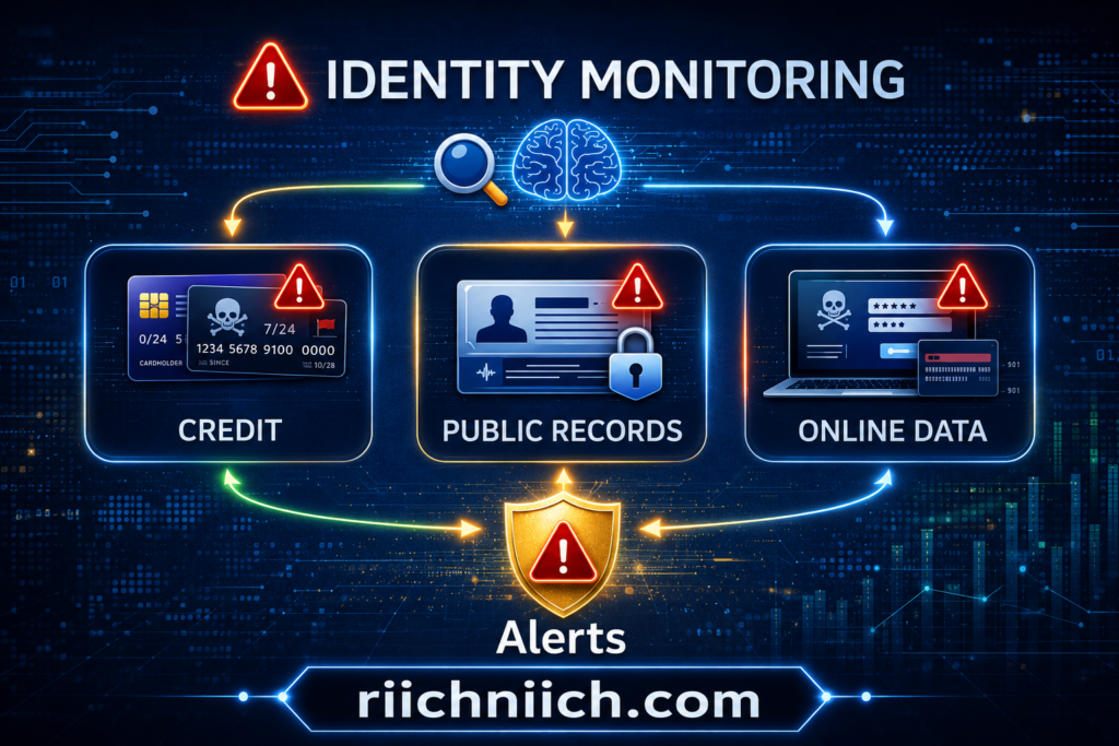 LifeLock vs Identity Guard: Cybersecurity identity monitoring dashboard