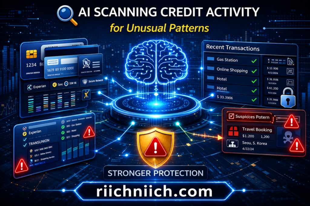 LifeLock vs Identity Guard: AI scanning credit activity infographic
