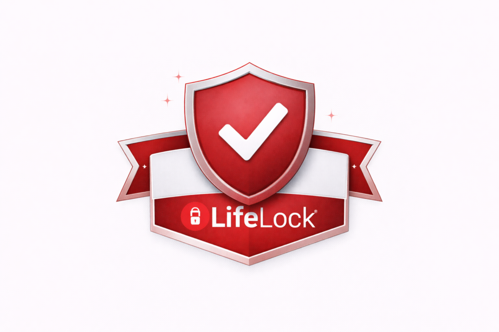Aura vs LifeLock: LifeLock security shield emblem