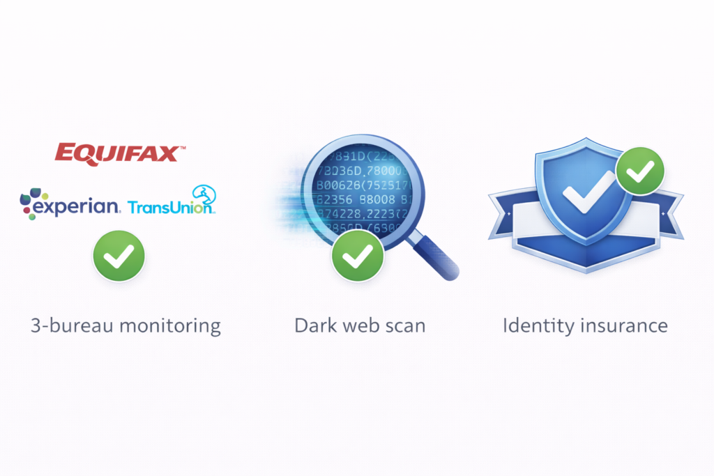 Aura vs LifeLock: Identity protection features with checkmarks