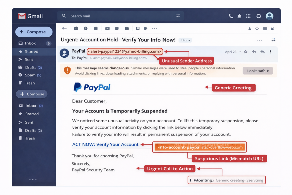 Do You Really Need Identity Theft Protection in 2026?: Phishing email warning in inbox