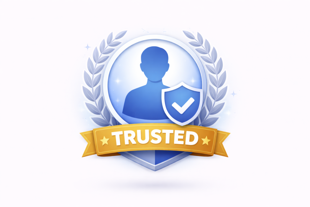 Aura vs LifeLock: trust badge badge icon with a consumer silhouette