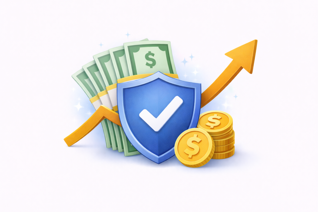 Aura vs LifeLock: Financial growth and security symbol