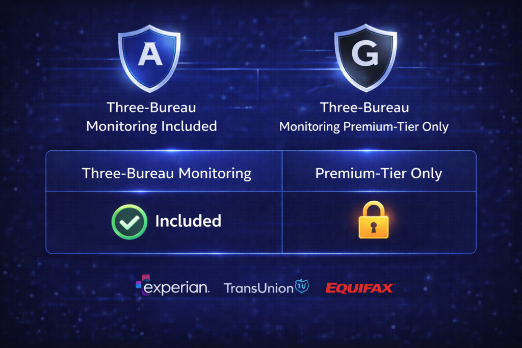Aura vs Identity Guard: Three-bureau monitoring service comparison