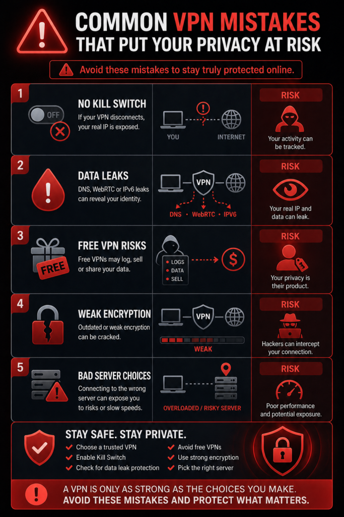 best VPN for privacy: Common VPN mistakes and risks