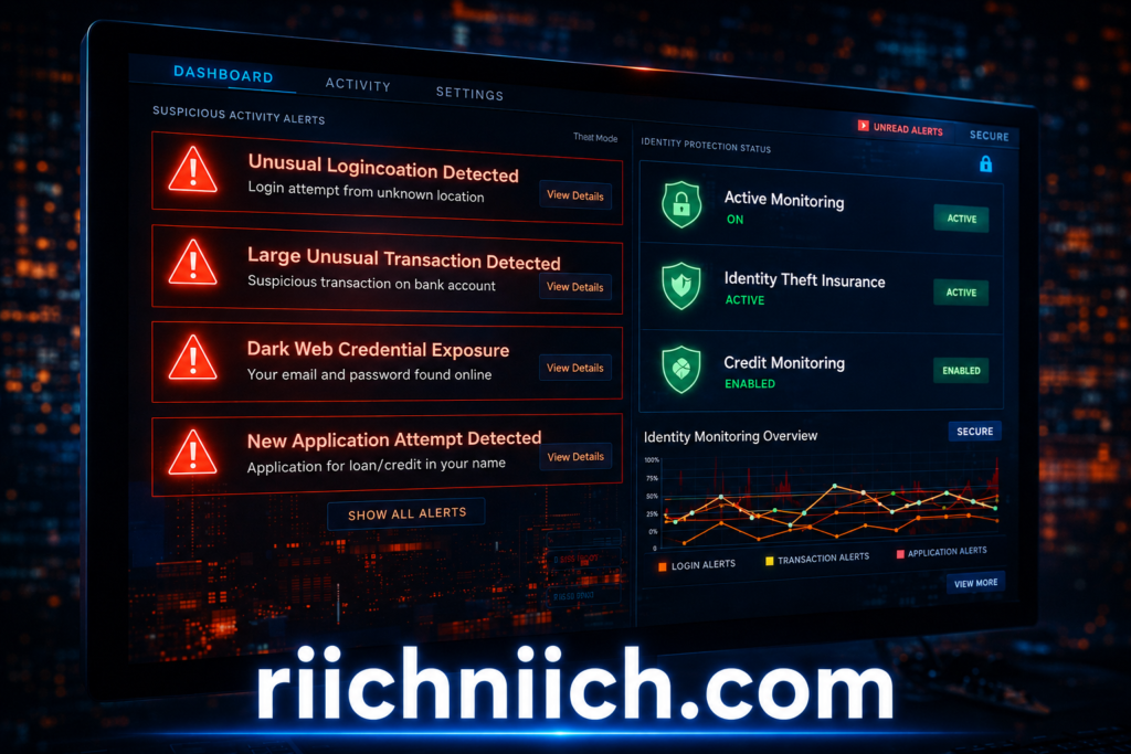 public WiFi dangers: Cybersecurity dashboard with alert notifications