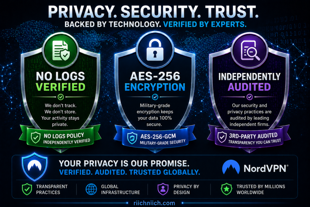 is NordVPN worth it: Futuristic VPN security promotional banner