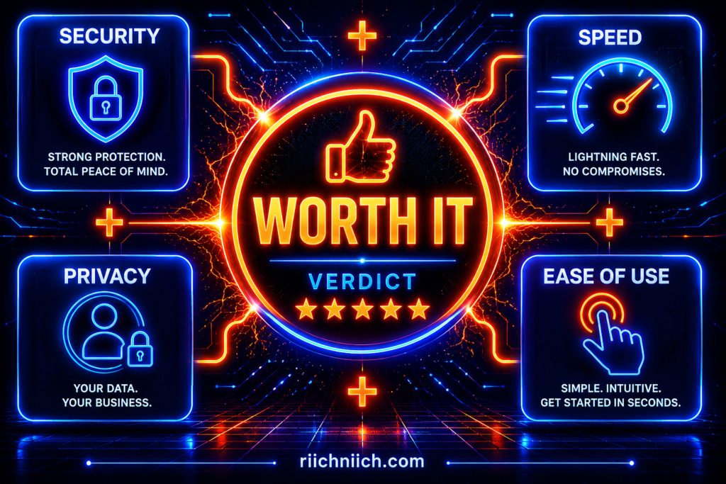 is NordVPN worth it: Futuristic tech infographic layout