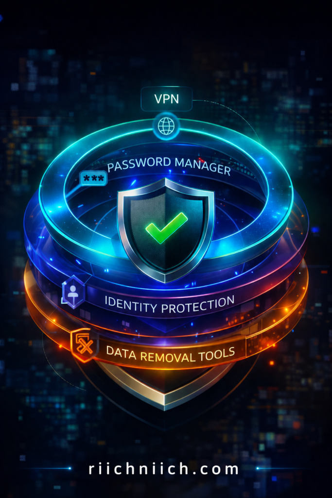 Cybersecurity Tips Everyone Should Know: Cybersecurity tech with glowing infographics
