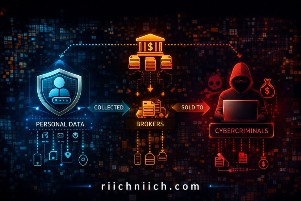 Cybersecurity Tips Everyone Should Know: Cybercrime data flow diagram