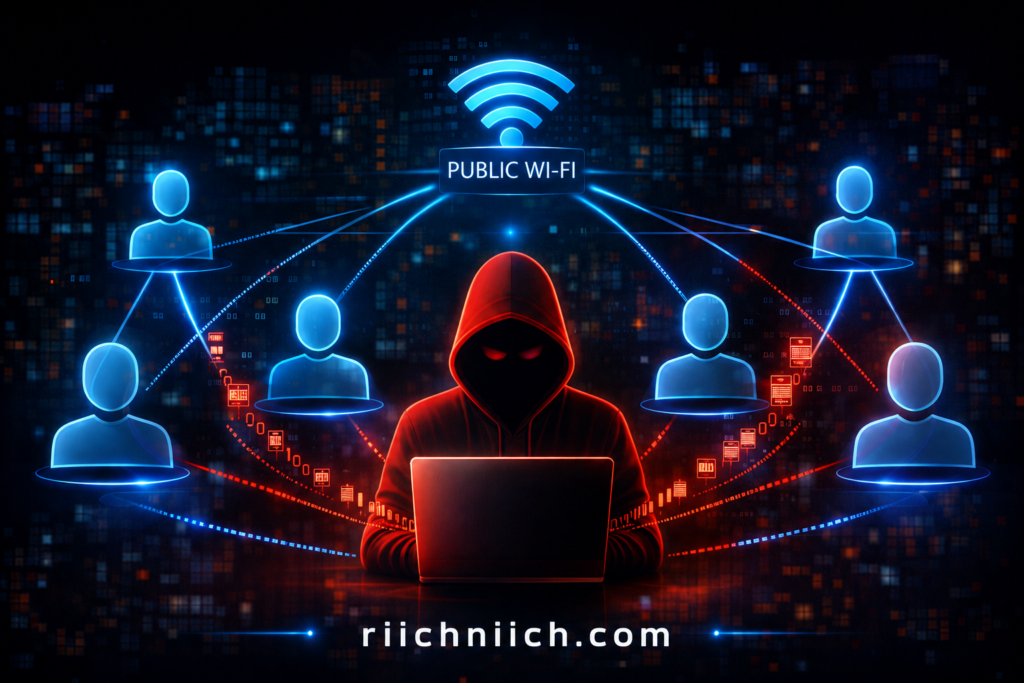 Cybersecurity Tips Everyone Should Know: Hacker in the neon network