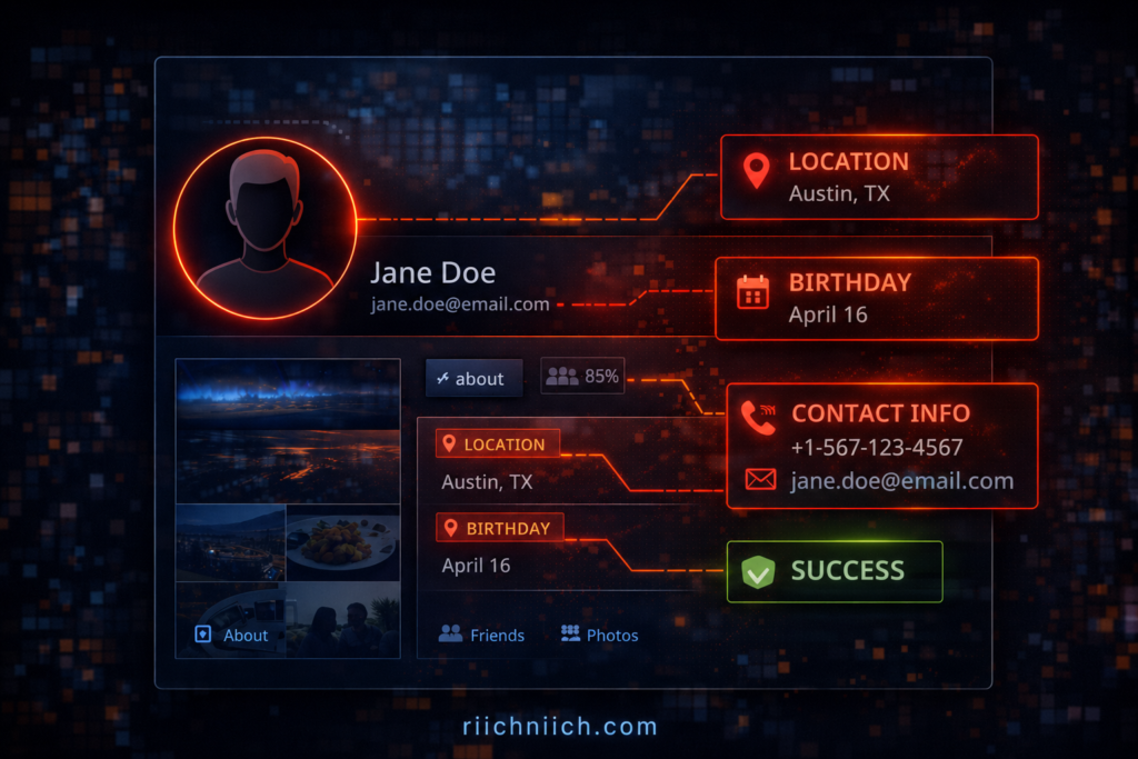Cybersecurity Tips Everyone Should Know: Futuristic neon profile dashboard