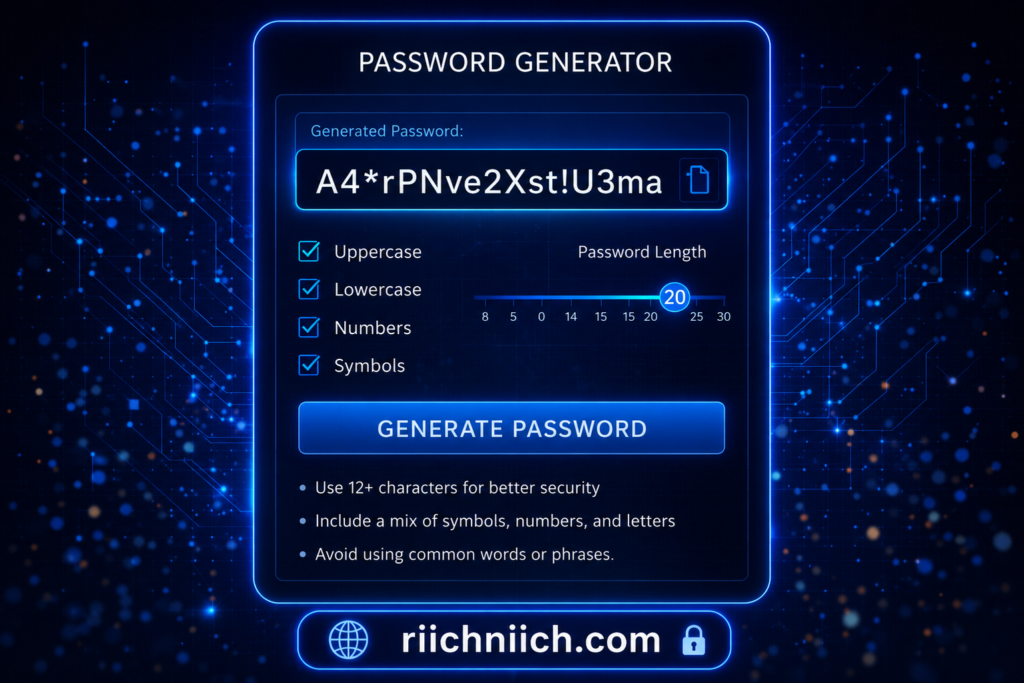 Is online banking safe: Password generator with tech interface