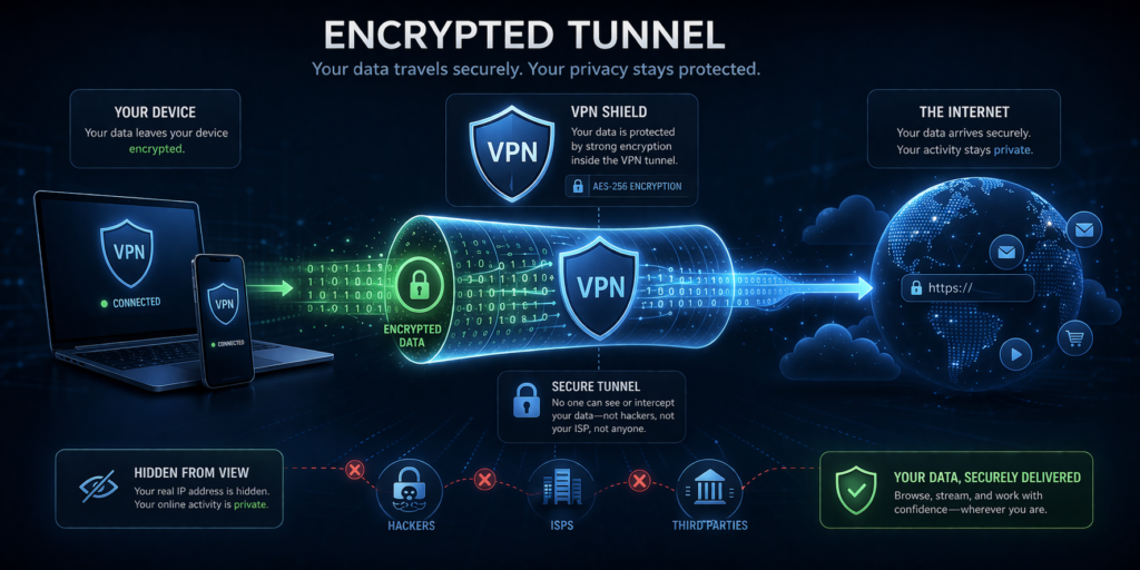 how to stay safe on social media: Encrypted tunnel: secure data flow explained