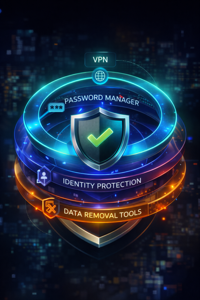 Cybersecurity Tips Everyone Should Know: Cybersecurity tools shield infographic