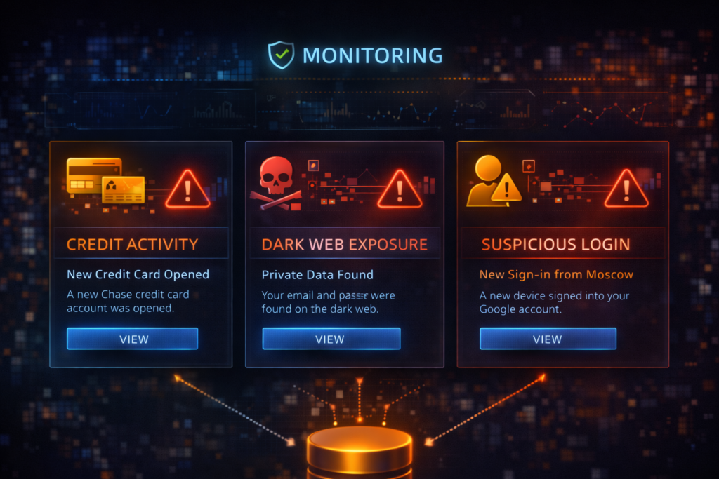 Cybersecurity Tips Everyone Should Know: Digital monitoring dashboard with alerts