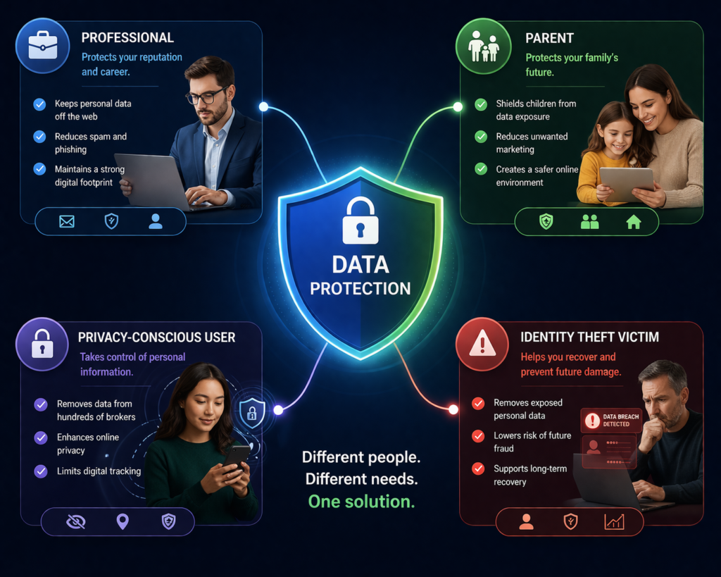 is Incogni worth it: Persona-based infographic showing different user types