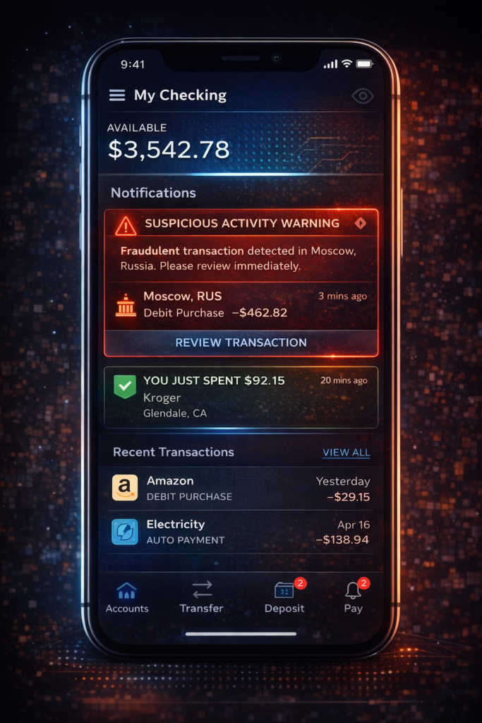 Cybersecurity Tips Everyone Should Know: Mobile banking alert and transaction overview