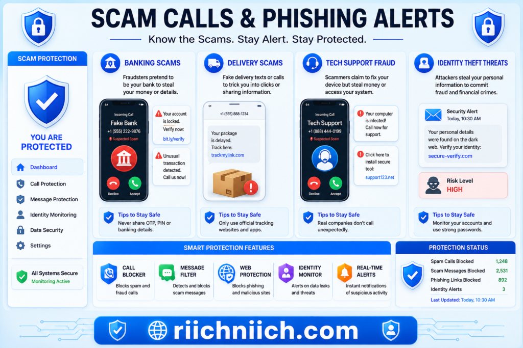 how to stop spam calls and scam messages: Scam protection dashboard overview