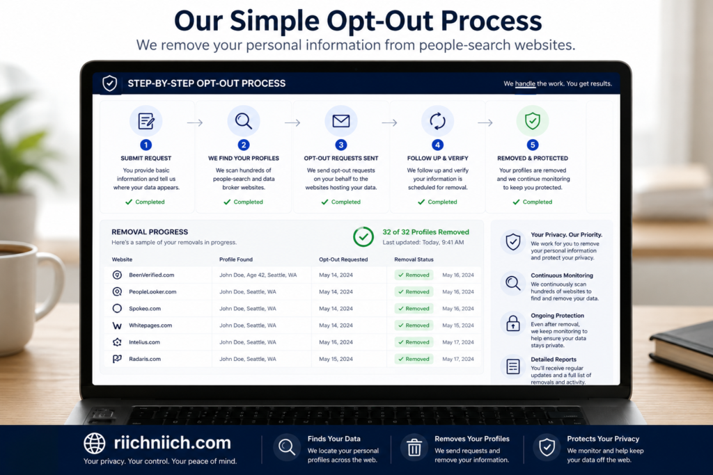 how data brokers get your information: Step-by-step privacy protection dashboard