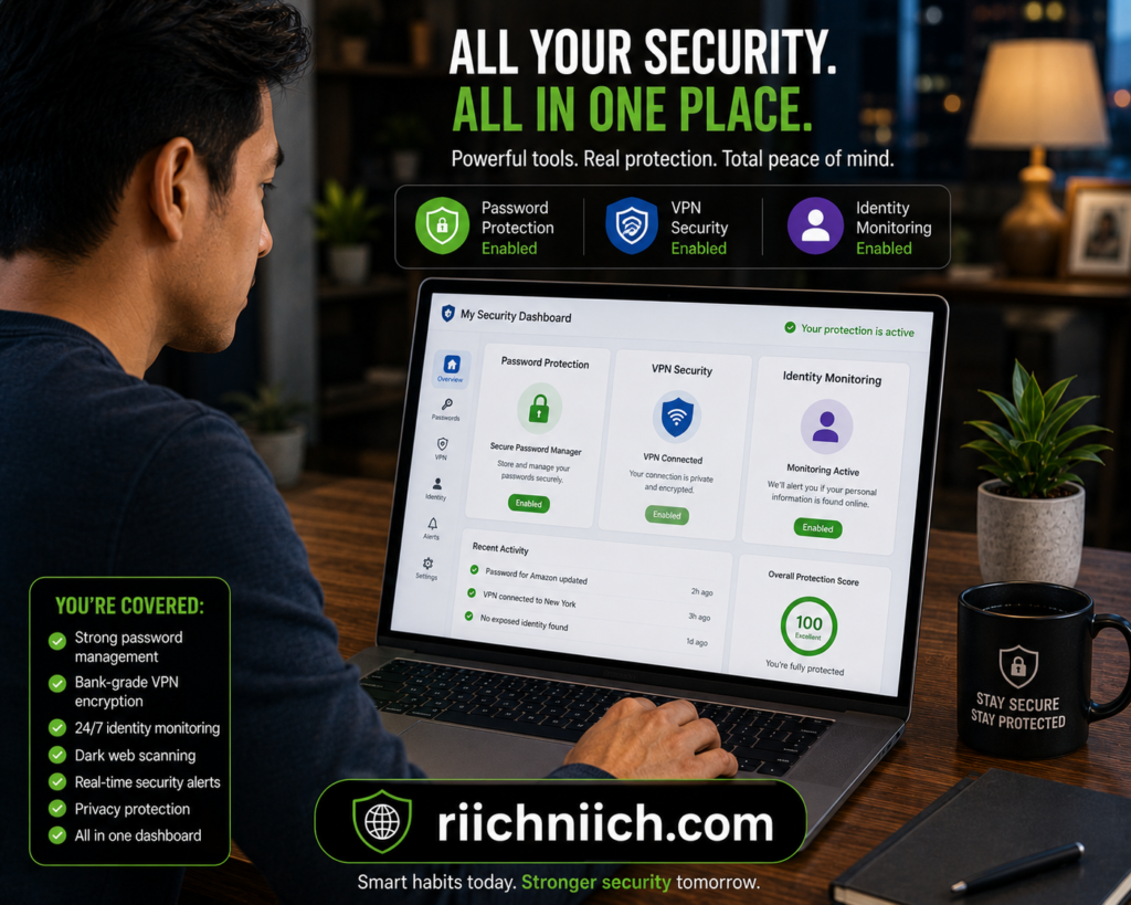 how hackers get your email address: Cybersecurity dashboard in modern home office