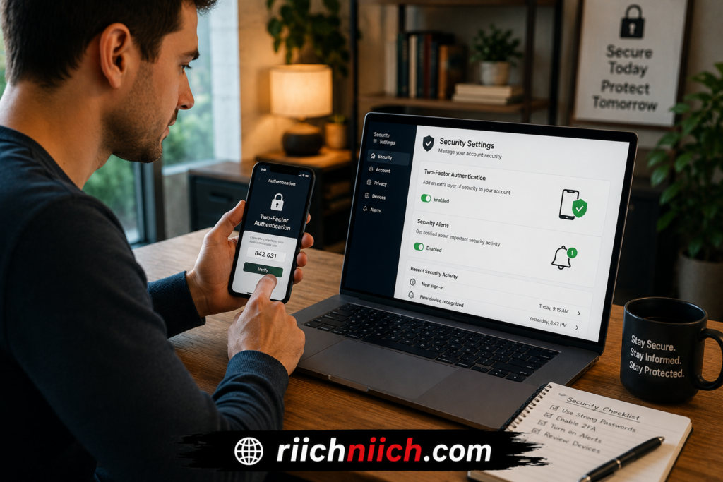 what happens after a data breach: Secure workspace with two-factor authentication setup