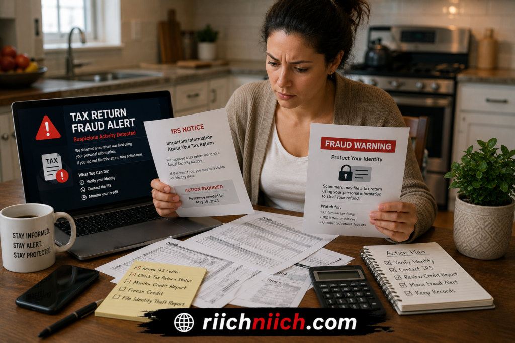 what happens after a data breach: Tax fraud alert at home desk