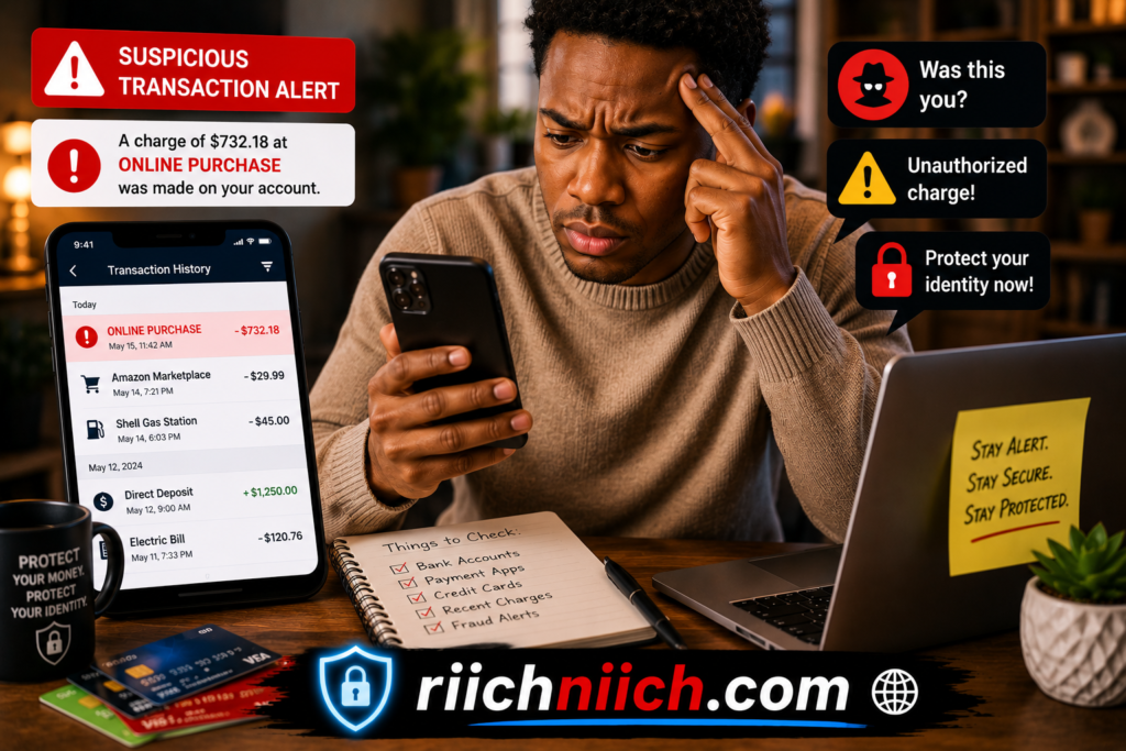 what happens after a data breach: Suspicious activity alert on phone
