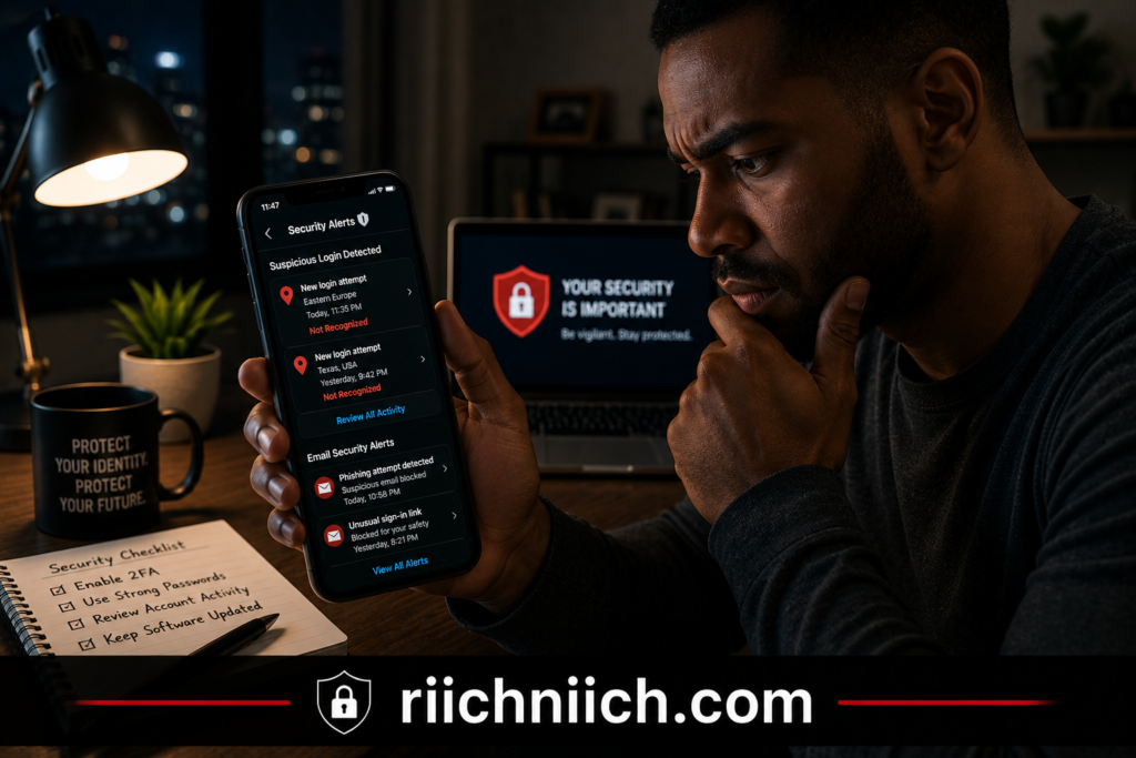 how to know if someone stole your identity: Security alert in the night