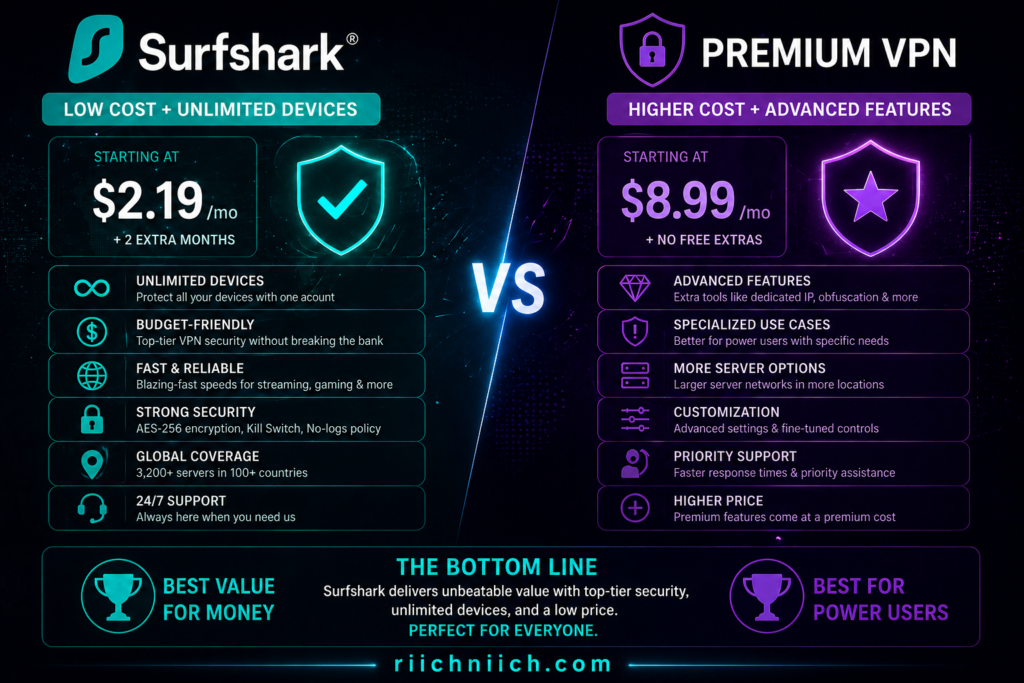 is surfshark worth it: VPN comparison: Surfshark vs Premium VPN