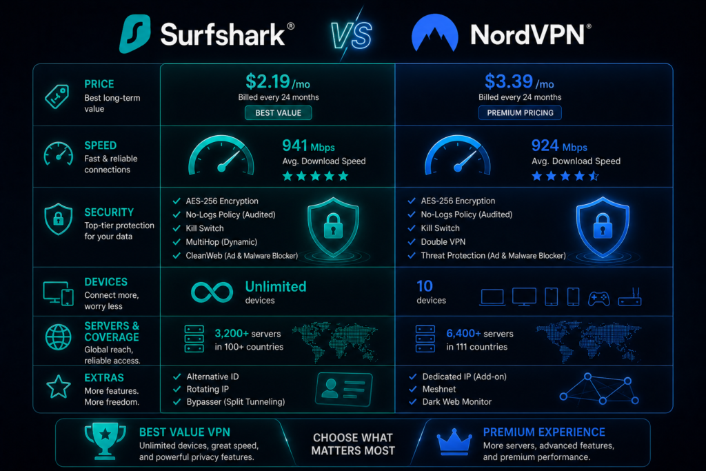 is surfshark worth it: VPN comparison: Surfshark vs NordVPN