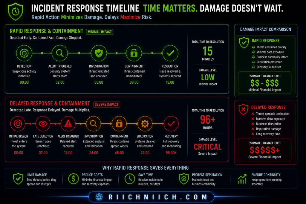 how to protect yourself from identity theft: Incident response timeline: speed vs delay