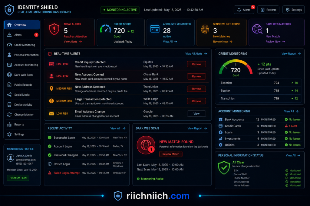 why insider threats are more dangerous than hackers: Real-time identity monitoring dashboard