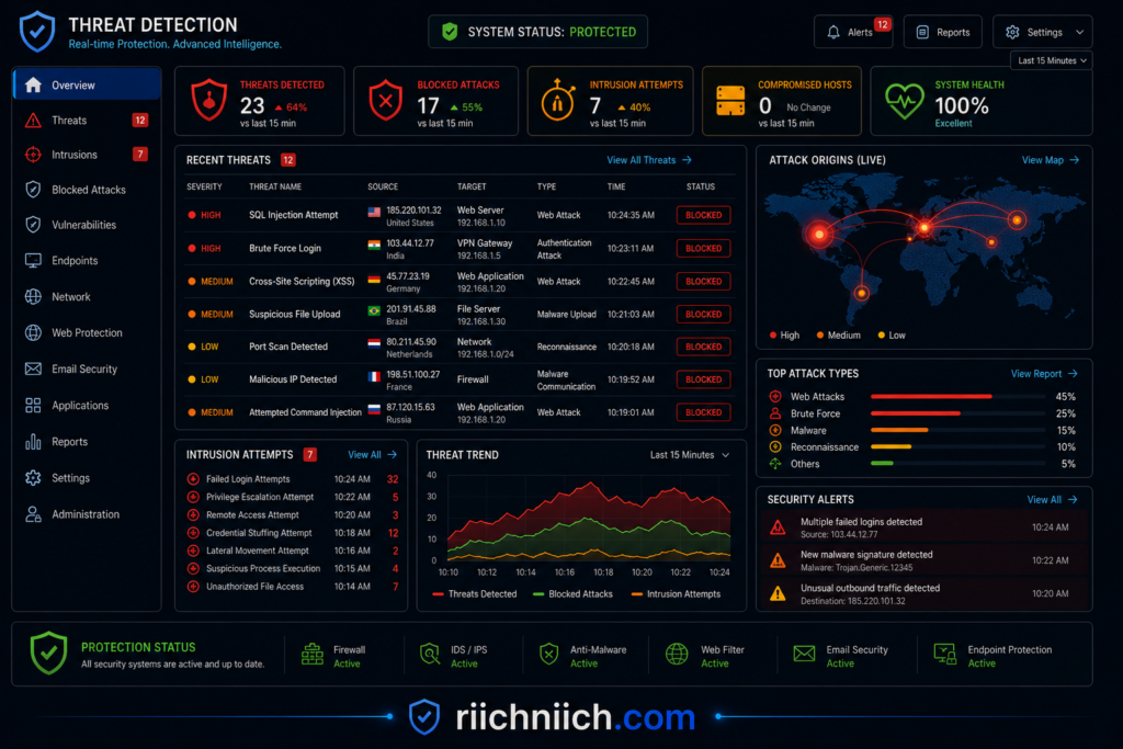 why insider threats are more dangerous than hackers: Threat detection dashboard overview