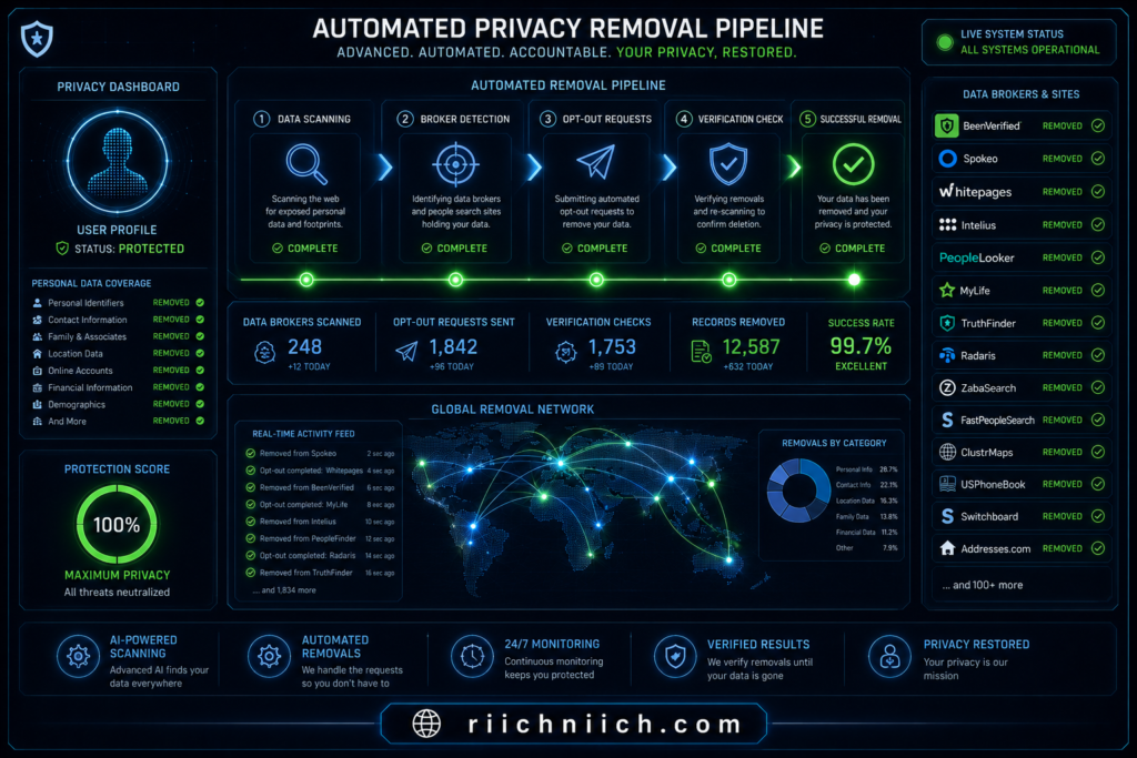 best data removal services: Automated privacy removal dashboard