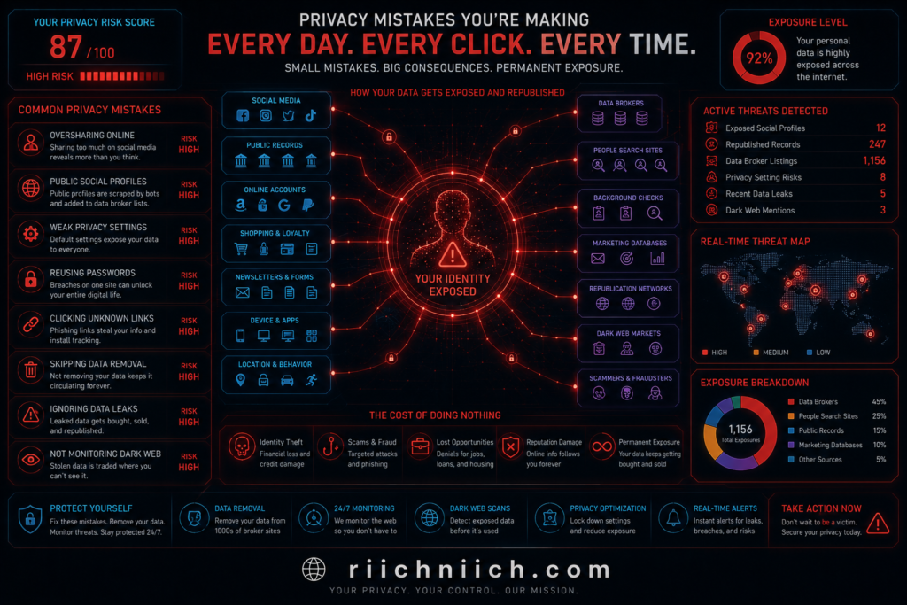best data removal services: Privacy mistakes and their risks