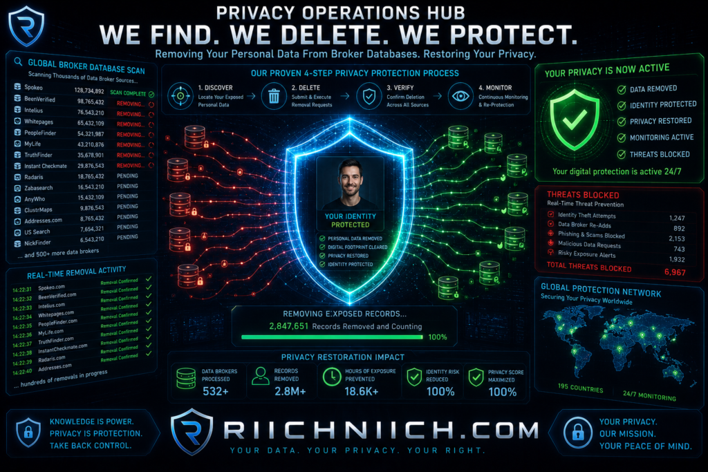 what is a data broker: Privacy protection dashboard in action