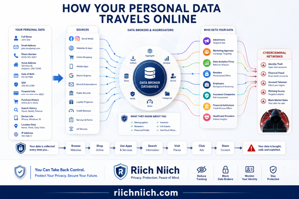 how your personal data ends up online: How personal data flows online