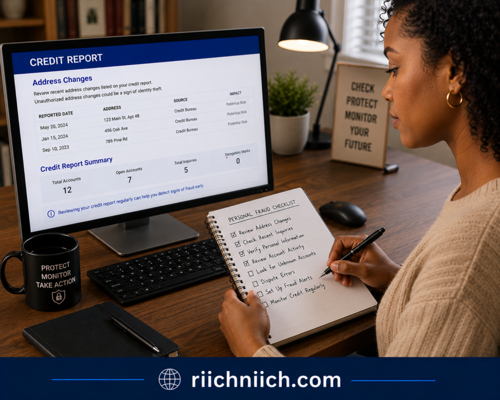how to check your credit report for signs of identity theft: Cybersecurity check in a modern office